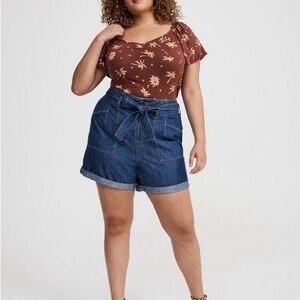 Torrid tie waist Denim Shorts